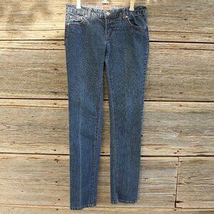 'No Boundaries' dark stone wash straight leg denim jeans pants